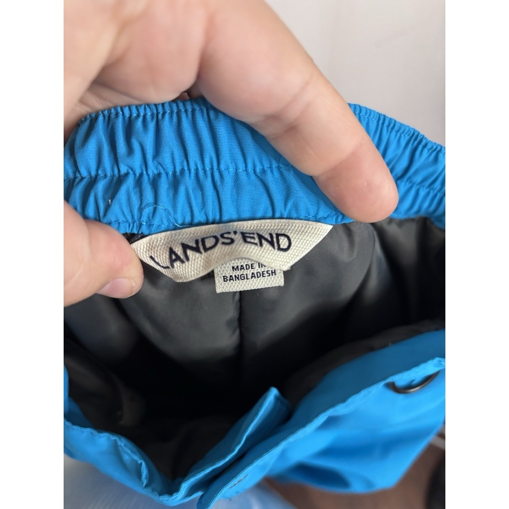 Lands End Kids Snow Pants Size 12S Blue Elastic Waist Grow-a-longs Pockets - Picture 8 of 14